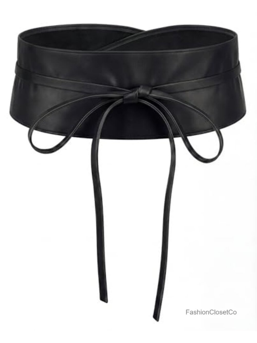 Women's Obi Belt Faux Leather Self-Tie Wide Sash Waist Cincher